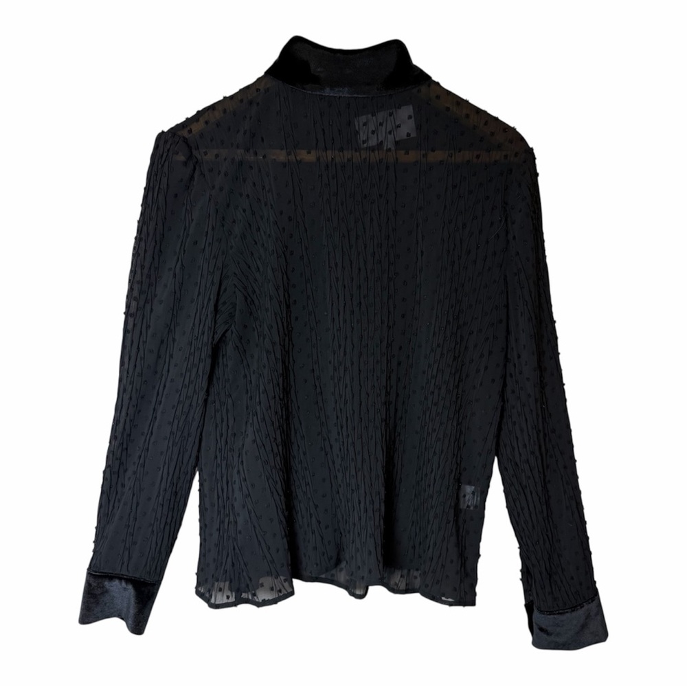 Mare Mare Black Sheer Blouse S Velvet Cuff Vamp Romantic Whimsigoth Ethereal Top